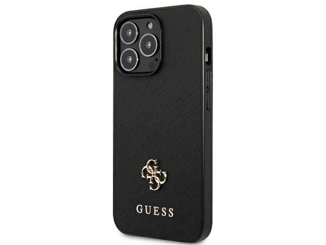 Guess Saffiano 4G Small Metal Logo case for iPhone 13 Pro / 13 6.1" - black