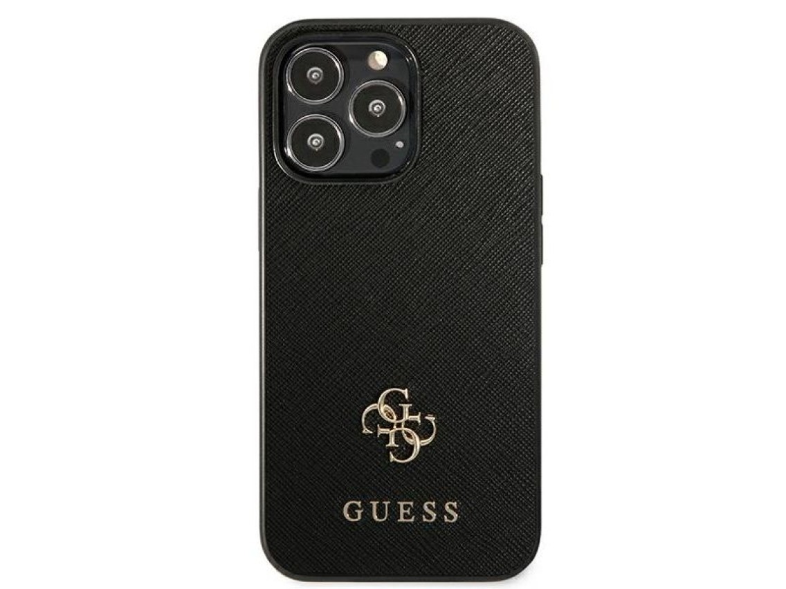 Guess Saffiano 4G Small Metal Logo case for iPhone 13 Pro / 13 6.1" - black