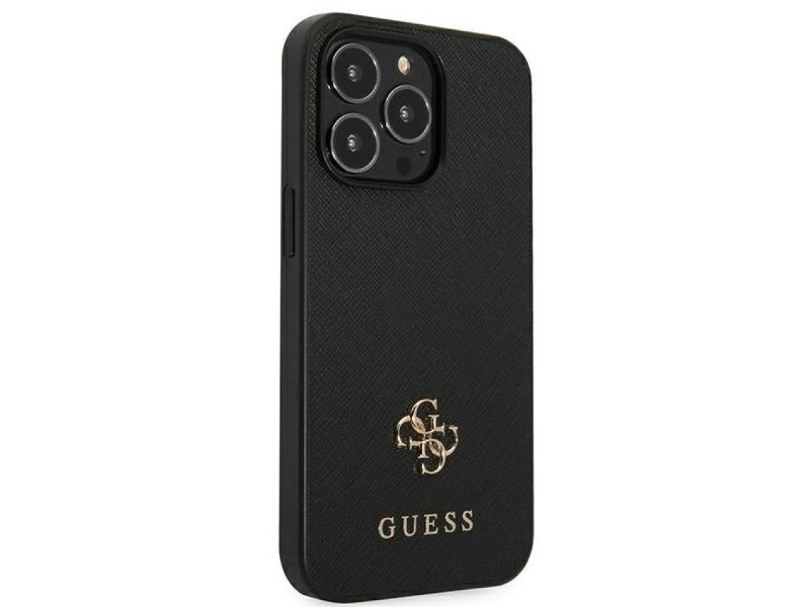 Guess Saffiano 4G Small Metal Logo case for iPhone 13 Pro / 13 6.1" - black