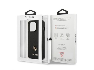 Guess Saffiano 4G Small Metal Logo case for iPhone 13 Pro / 13 6.1" - black Guess Saffiano 4G Small Metal Logo case for iPhone 13 Pro / 13 6.1" - black
