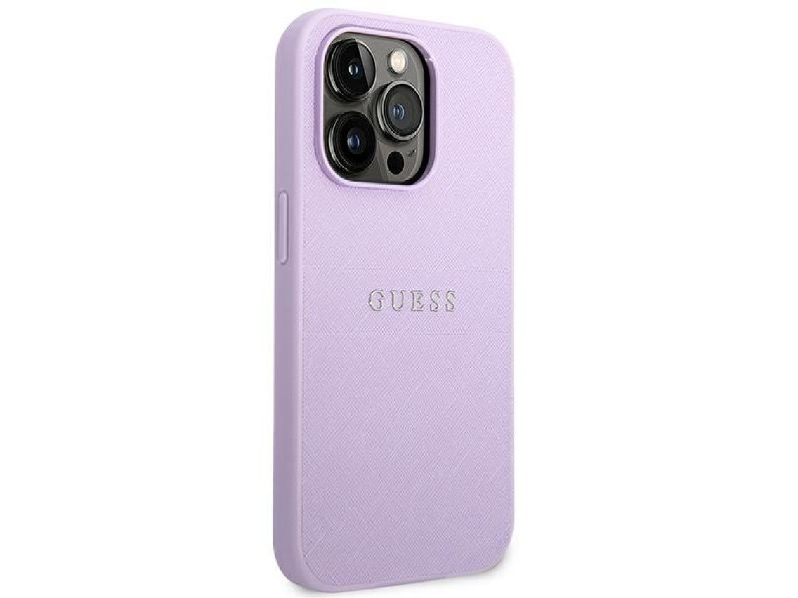 Capa Guess Saffiano com alça para iPhone 14 Pro Max 6.7" - Roxa