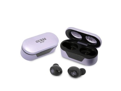 Fones de ouvido Bluetooth Guess GUTWST31EU TWS + base de carregamento roxo/roxo