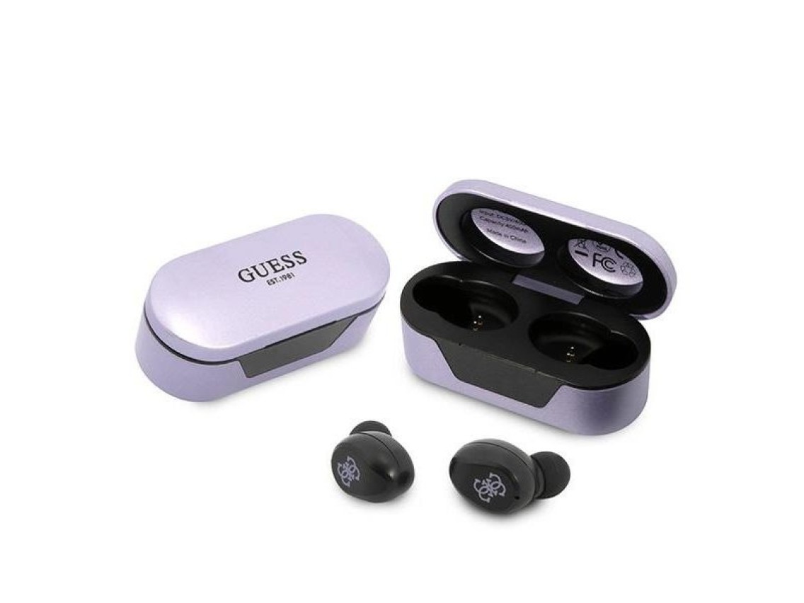 Guess GUTWST31EU TWS Bluetooth headphones + docking station purple/purple