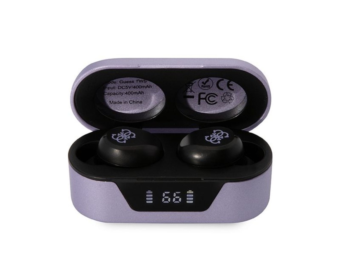 Guess GUTWST31EU TWS Bluetooth headphones + docking station purple/purple