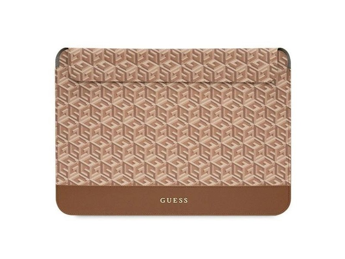 Capa Guess GCube Stripes para laptop de 16" - marrom