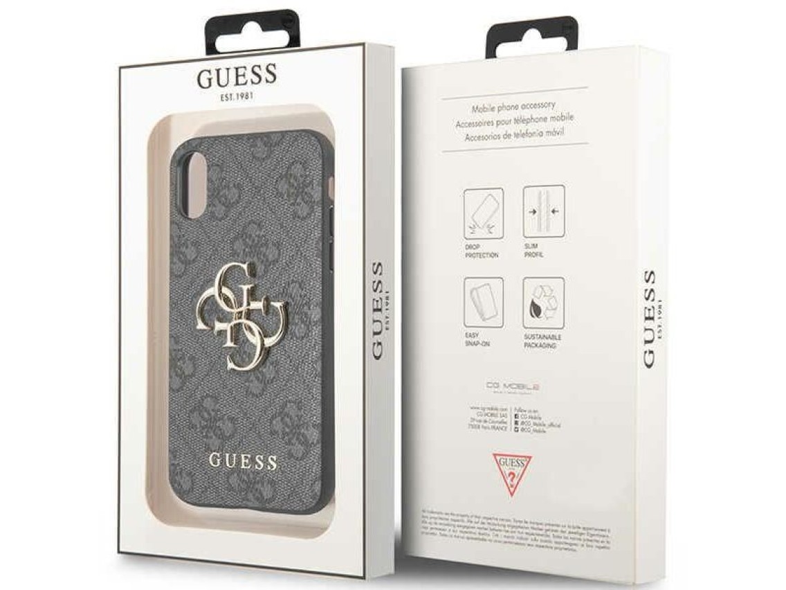 Guess 4G Big Metal Logo iPhone X/XS Case - Gray