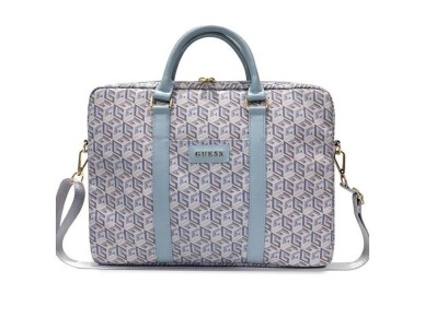 Bolsa Guess GCube Stripes para laptop de 16" - azul