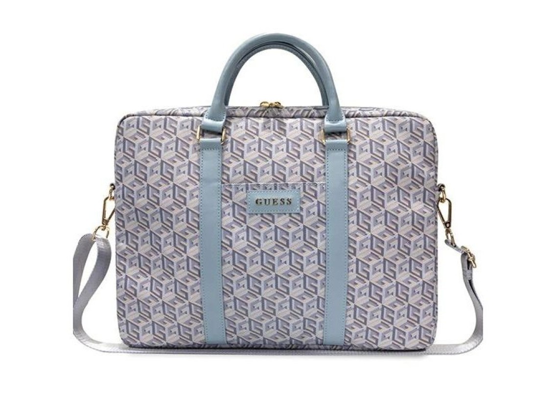 Bolsa Guess GCube Stripes para laptop de 16" - azul