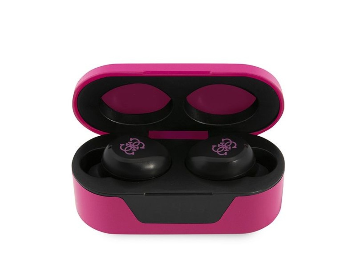 Fones de ouvido Bluetooth Guess GUTWST31EM TWS + base de carregamento magenta
