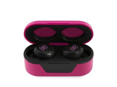 Fones de ouvido Bluetooth Guess GUTWST31EM TWS + base de carregamento magenta
