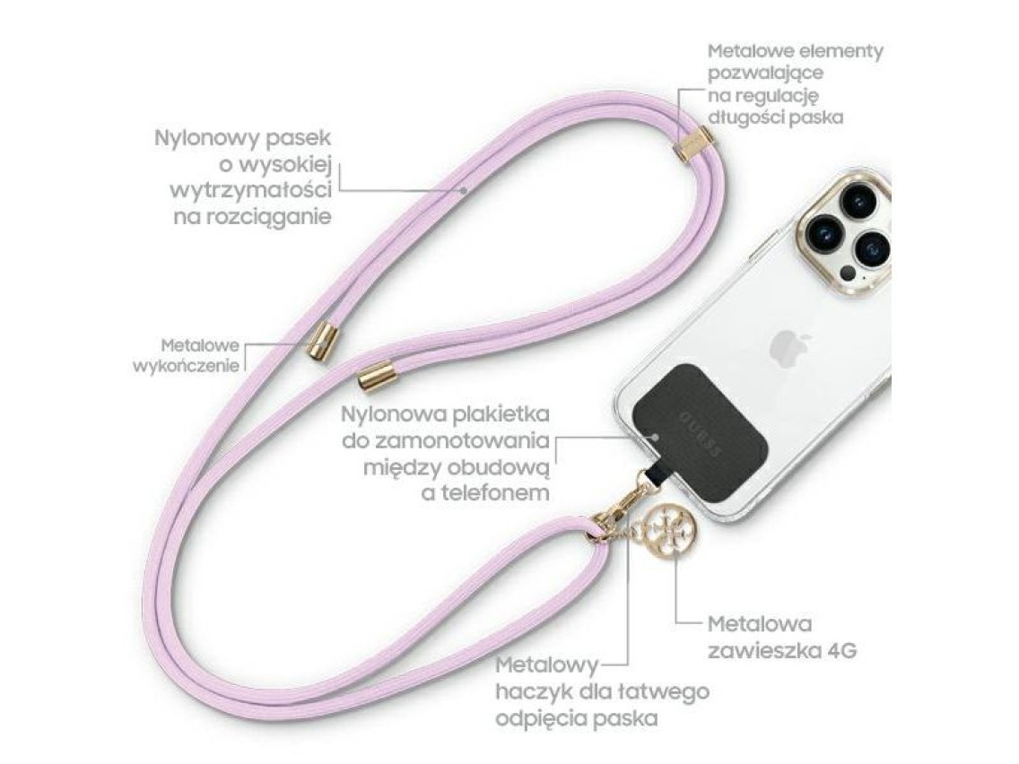 Guess CBDY Cord phone strap - lilac