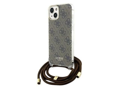 Guess Crossbody Cord 4G Print case for iPhone 15 / 14 / 13 - brown Guess Crossbody Cord 4G Print case for iPhone 15 / 14 / 13 - brown