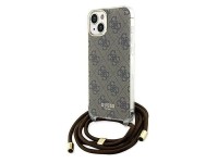 Guess Crossbody Cord 4G Print case for iPhone 15 / 14 / 13 - brown Guess Crossbody Cord 4G Print case for iPhone 15 / 14 / 13 - brown