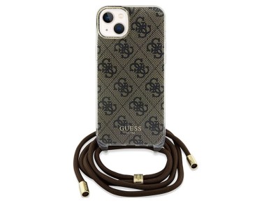 Guess Crossbody Cord 4G Print case for iPhone 15 / 14 / 13 - brown Guess Crossbody Cord 4G Print case for iPhone 15 / 14 / 13 - brown
