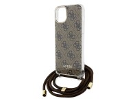 Guess Crossbody Cord 4G Print case for iPhone 15 / 14 / 13 - brown Guess Crossbody Cord 4G Print case for iPhone 15 / 14 / 13 - brown