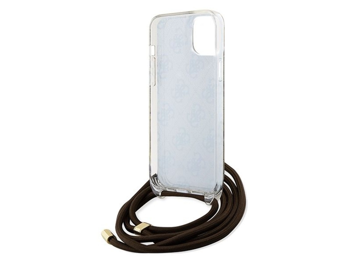Guess Crossbody Cord 4G Print case for iPhone 15 / 14 / 13 - brown