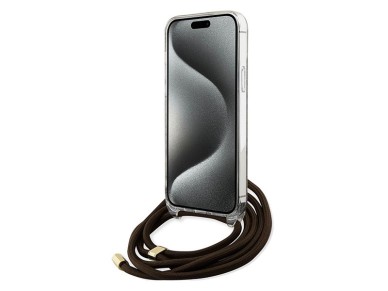 Guess Crossbody Cord 4G Print case for iPhone 15 Pro Max - brown Guess Crossbody Cord 4G Print case for iPhone 15 Pro Max - brown