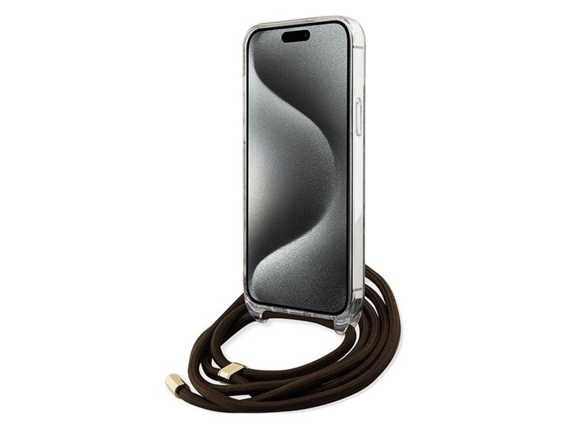 Capa Guess Crossbody Cord 4G Print para iPhone 15 Pro Max - marrom