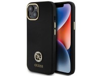 Funda de silicona Guess con logo Strass 4G para iPhone 15 - Negra Funda de silicona Guess con logo Strass 4G para iPhone 15 - Negra