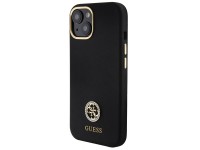 Funda de silicona Guess con logo Strass 4G para iPhone 15 - Negra Funda de silicona Guess con logo Strass 4G para iPhone 15 - Negra