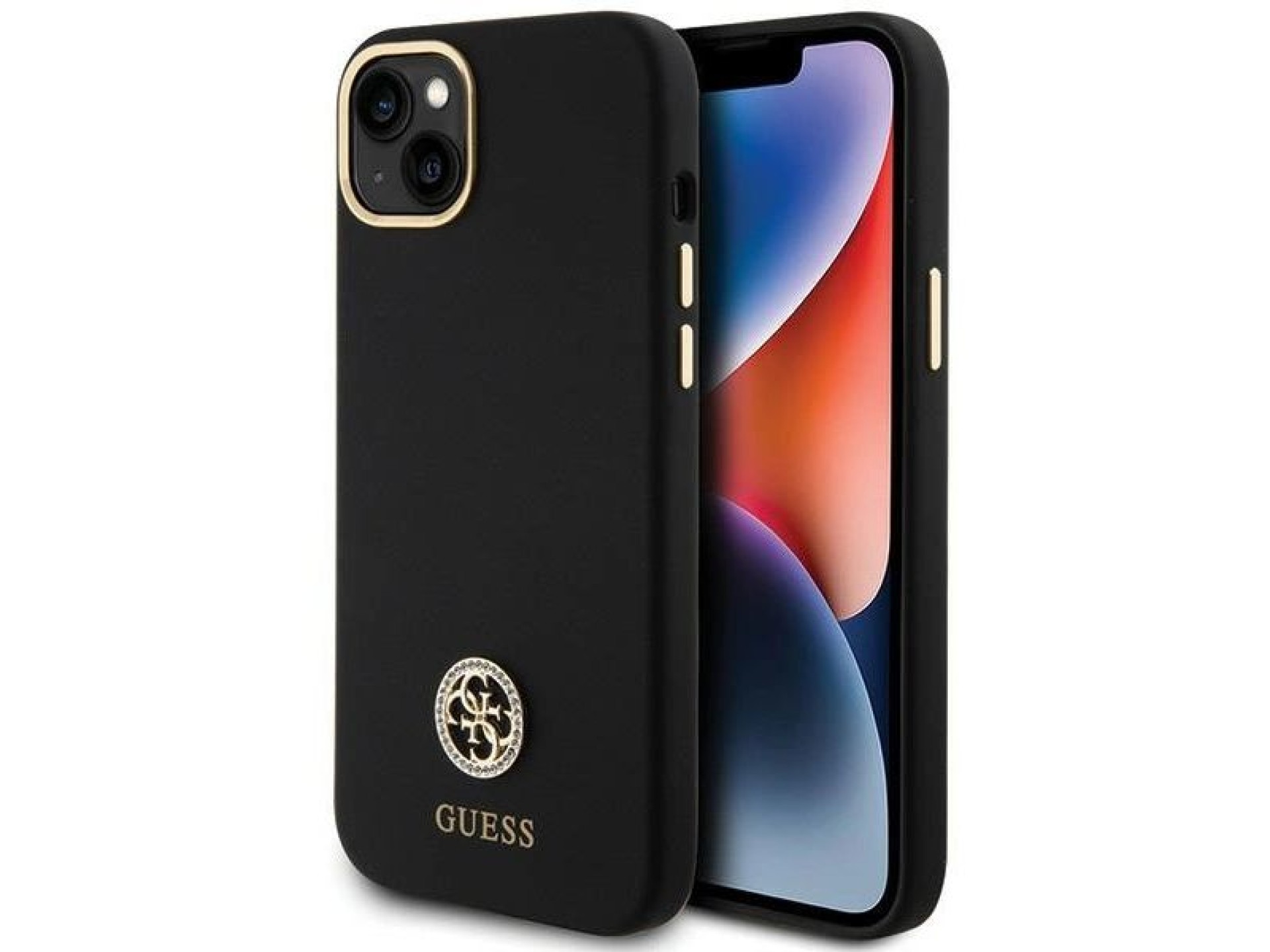 Guess Silicone Logo Strass 4G Case for iPhone 15 Plus / 14 Plus 6.7