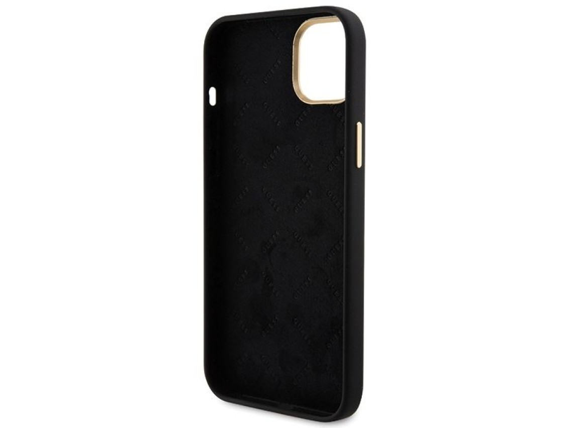 Guess Silicone Logo Strass 4G Case for iPhone 15 Plus / 14 Plus 6.7" - Black