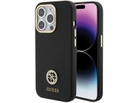 Funda de silicona Guess con logo Strass 4G para iPhone 15 Pro - Negra Funda de silicona Guess con logo Strass 4G para iPhone 15 Pro - Negra
