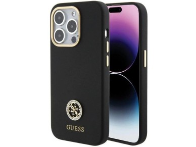 Guess Silicone Logo Strass 4G Case for iPhone 15 Pro - Black Guess Silicone Logo Strass 4G Case for iPhone 15 Pro - Black