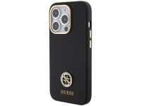Funda de silicona Guess con logo Strass 4G para iPhone 15 Pro - Negra Funda de silicona Guess con logo Strass 4G para iPhone 15 Pro - Negra