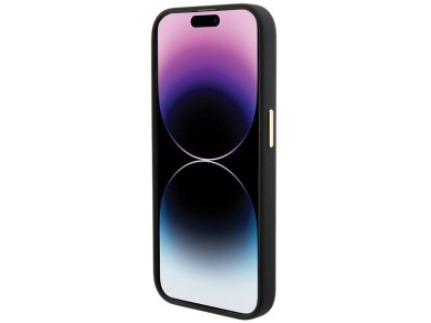 Guess Silicone Logo Strass 4G Case for iPhone 15 Pro - Black Guess Silicone Logo Strass 4G Case for iPhone 15 Pro - Black