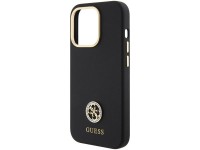 Funda de silicona Guess con logo Strass 4G para iPhone 15 Pro - Negra Funda de silicona Guess con logo Strass 4G para iPhone 15 Pro - Negra