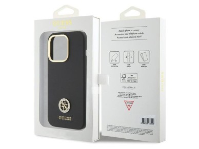 Guess Silicone Logo Strass 4G Case for iPhone 15 Pro - Black Guess Silicone Logo Strass 4G Case for iPhone 15 Pro - Black