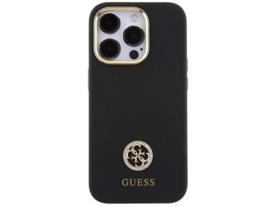 Funda Guess de silicona con logo Strass 4G para iPhone 15 Pro Max - negra Funda Guess de silicona con logo Strass 4G para iPhone 15 Pro Max - negra