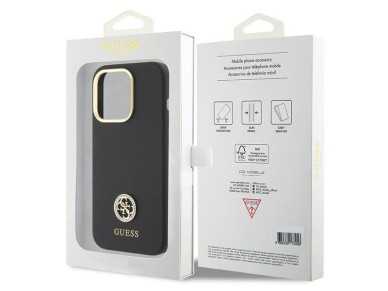 Funda Guess de silicona con logo Strass 4G para iPhone 15 Pro Max - negra Funda Guess de silicona con logo Strass 4G para iPhone 15 Pro Max - negra