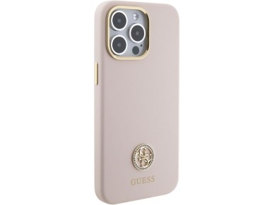 Guess Silicone Logo Strass 4G Case for iPhone 15 Pro Max - Pink Guess Silicone Logo Strass 4G Case for iPhone 15 Pro Max - Pink