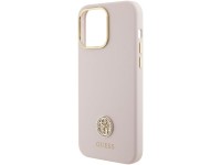 Funda de silicona Guess con logo Strass 4G para iPhone 15 Pro Max - Rosa Funda de silicona Guess con logo Strass 4G para iPhone 15 Pro Max - Rosa
