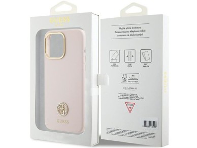 Guess Silicone Logo Strass 4G Case for iPhone 15 Pro Max - Pink Guess Silicone Logo Strass 4G Case for iPhone 15 Pro Max - Pink