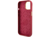 Guess Silicone Script Metal Logo & Frame case for iPhone 15 - red Guess Silicone Script Metal Logo & Frame case for iPhone 15 - red