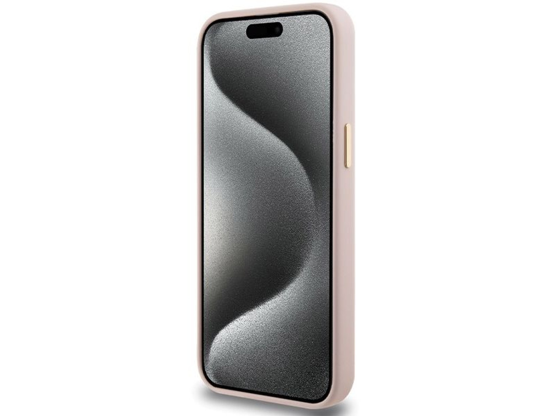 Guess Silicone Script Metal Logo & Frame case for iPhone 15 Pro - pink