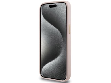 Guess Silicone Script Metal Logo & Frame case for iPhone 15 Pro Max - pink Guess Silicone Script Metal Logo & Frame case for iPhone 15 Pro Max - pink