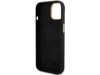 Capa Guess de silicone com logo met�lico e moldura para iPhone 15 - preta