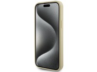 Guess Leather 4G Metal Logo Strass case for iPhone 15 - gold