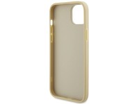 Guess Leather 4G Metal Logo Strass case for iPhone 15 - gold