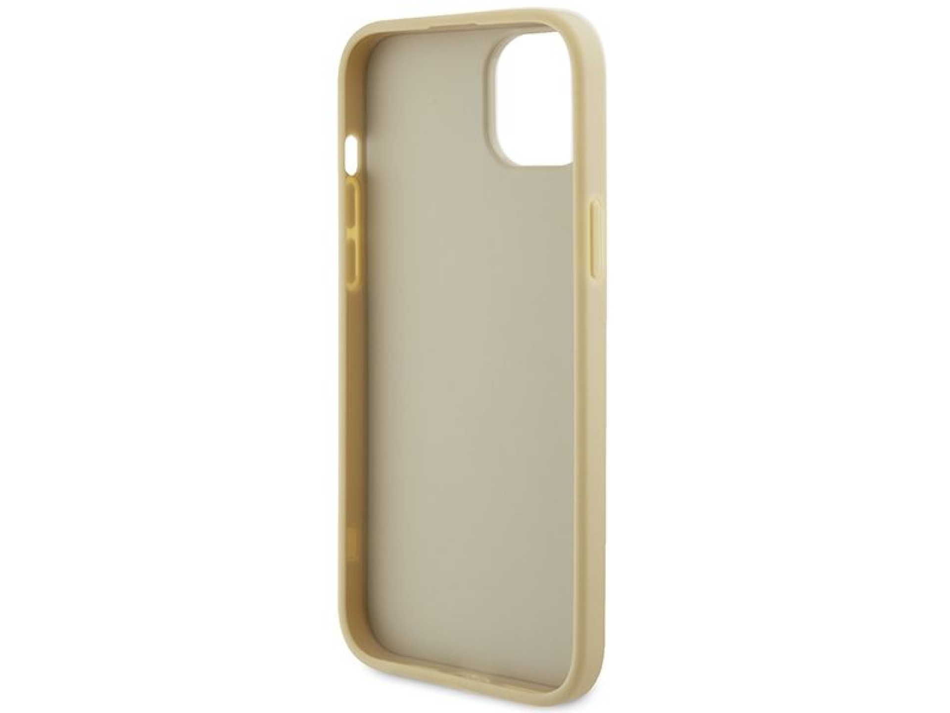 Guess Leather 4G Metal Logo Strass case for iPhone 15 - gold