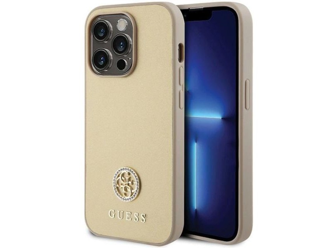 Guess GUHCP15LPS4DGPD iPhone 15 Pro 6.1" gold/gold hardcase Strass Metal Logo