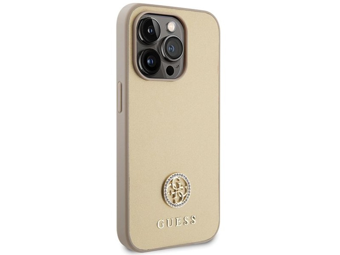 Capa rígida dourada/dourada com logotipo Strass Metal