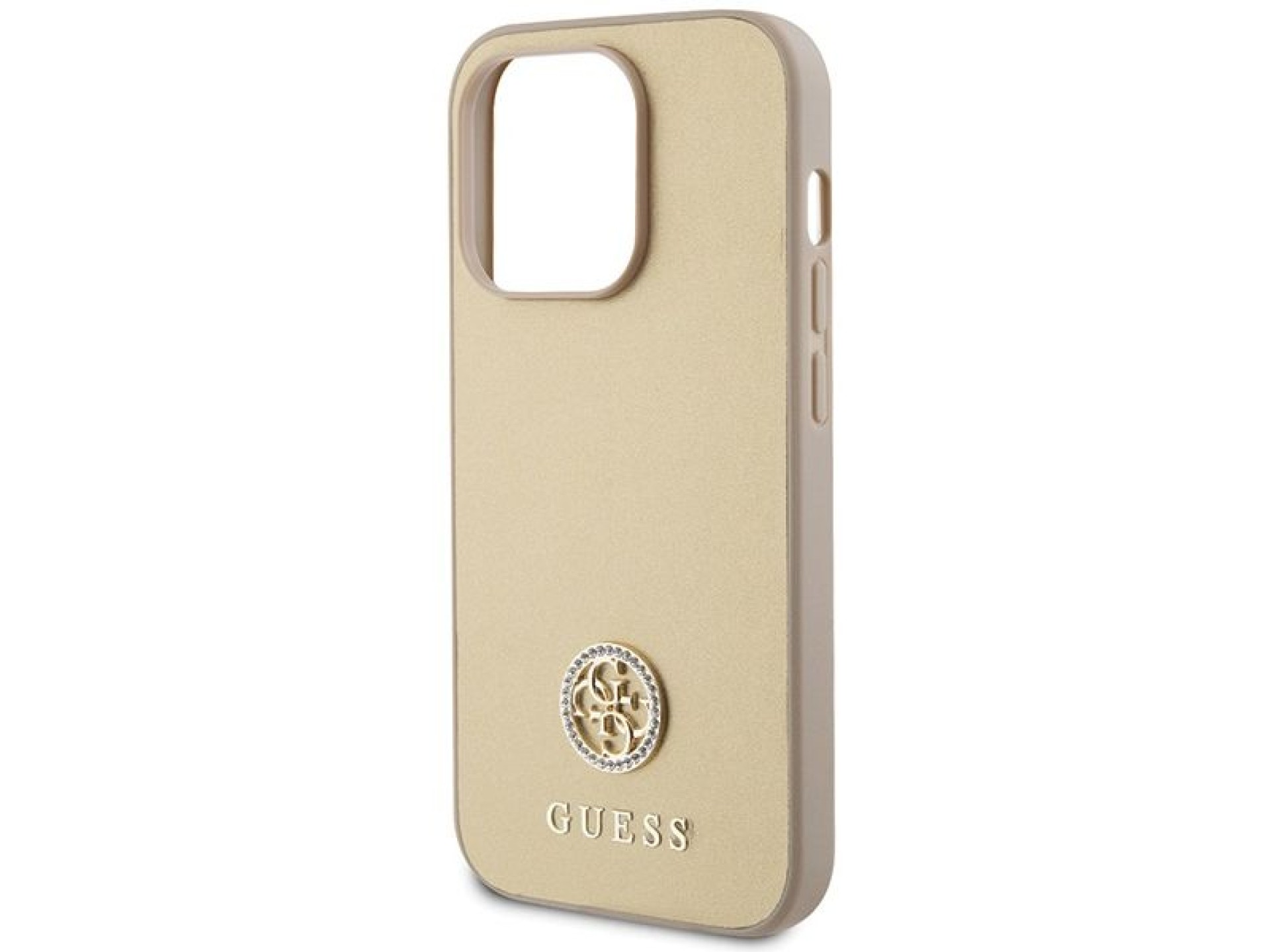 Capa rígida dourada/dourada com logotipo Strass Metal