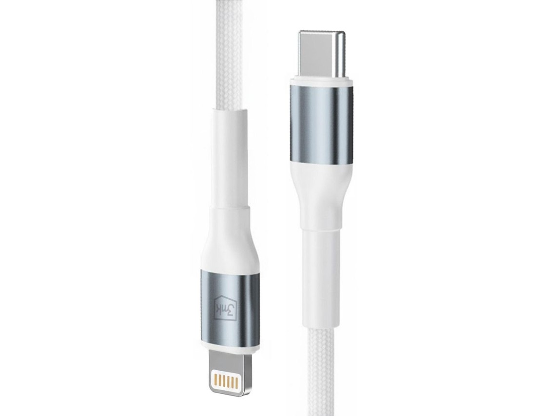 3mk Hyper Cable N-SERIES USB-C / Lightning 3m PD 3.0 9V/3A 27W - white