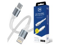 3mk Hyper Cable N-SERIES USB-C / Lightning 50cm PD 3.0 9V/3A 27W - white