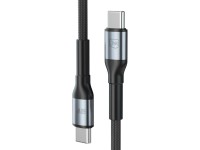 Cabo 3mk Hyper N-SERIES USB-C / USB-C 50cm PD 3.0 QC 3.0 20V/3A 60W - preto Cabo 3mk Hyper N-SERIES USB-C / USB-C 50cm PD 3.0 QC 3.0 20V/3A 60W - preto